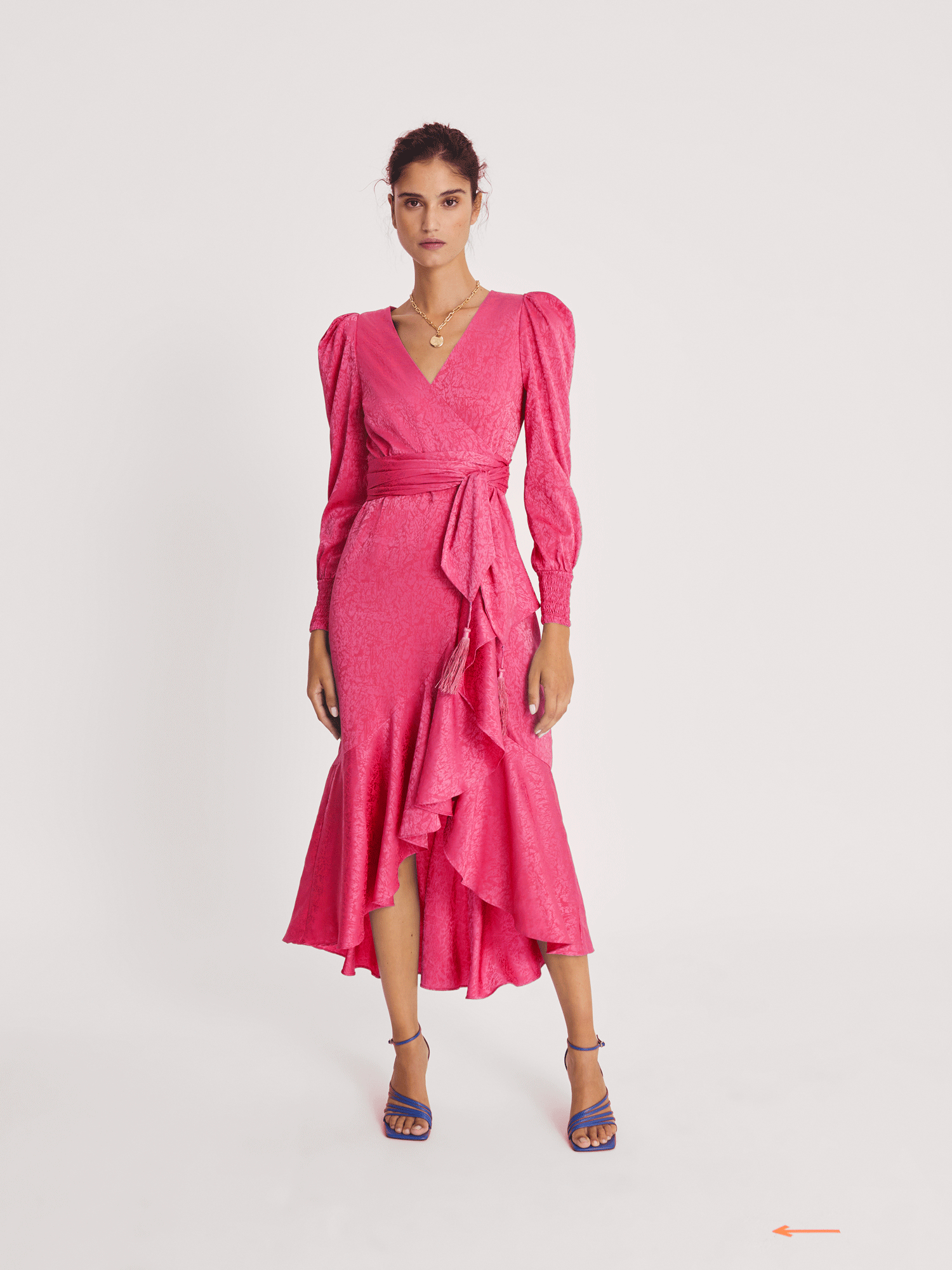 Moira jacquard wrap hot sale dress