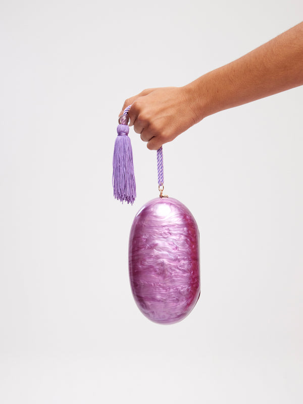 BOMBÓN MORA - Purple pearl effect bag