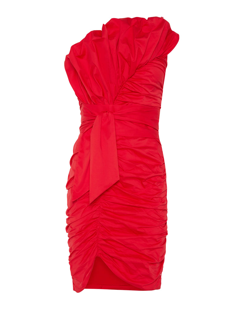 #FUN RED - Red poplin dress