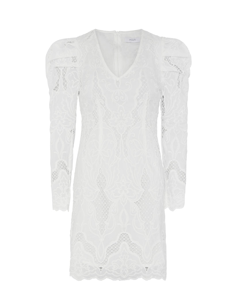 #SEYCHELLES - Short white embroidered dress