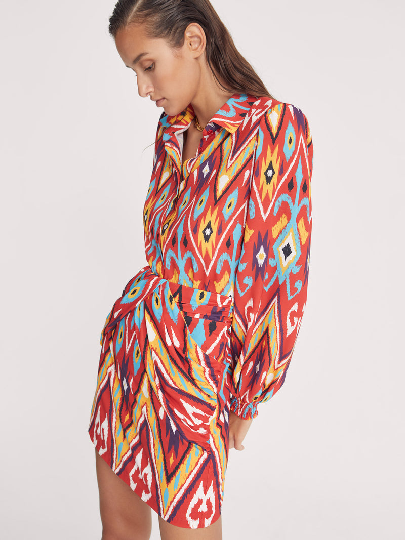 mioh | BETTE - Camisa manga larga estampado ikat
