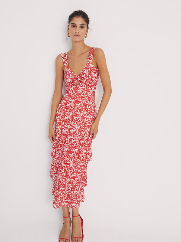 mioh | DEREK - Vestido midi tirantes para invitada boda y eventos